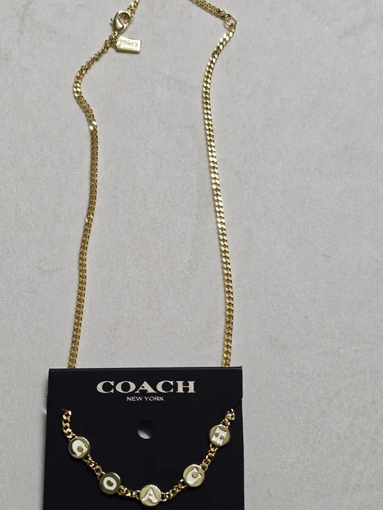 Coach Gold-Tone Letter Necklace - Picture 4 of 5